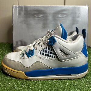 Size 5.5Y- Jordan 4 Retro GS 'Military Blue' 2012 OG All VTG RARE